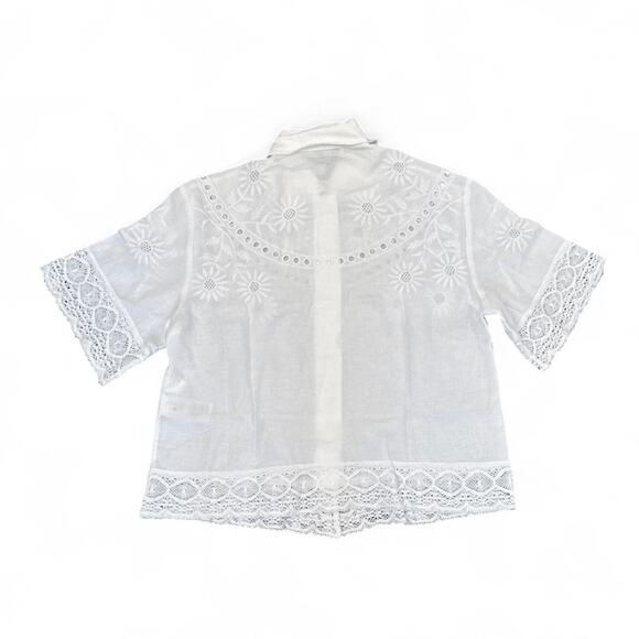 NWT Madewell Embroidered Lace Button-Up Shirt White Size XS - Picture 7 of 11